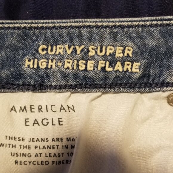 AE Curvy Super High Rise Flare, size 12 - Picture 5 of 10